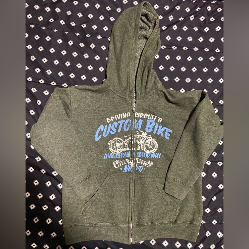 💰2/$10 Kids Hanes Emerald Green Hoody -size m